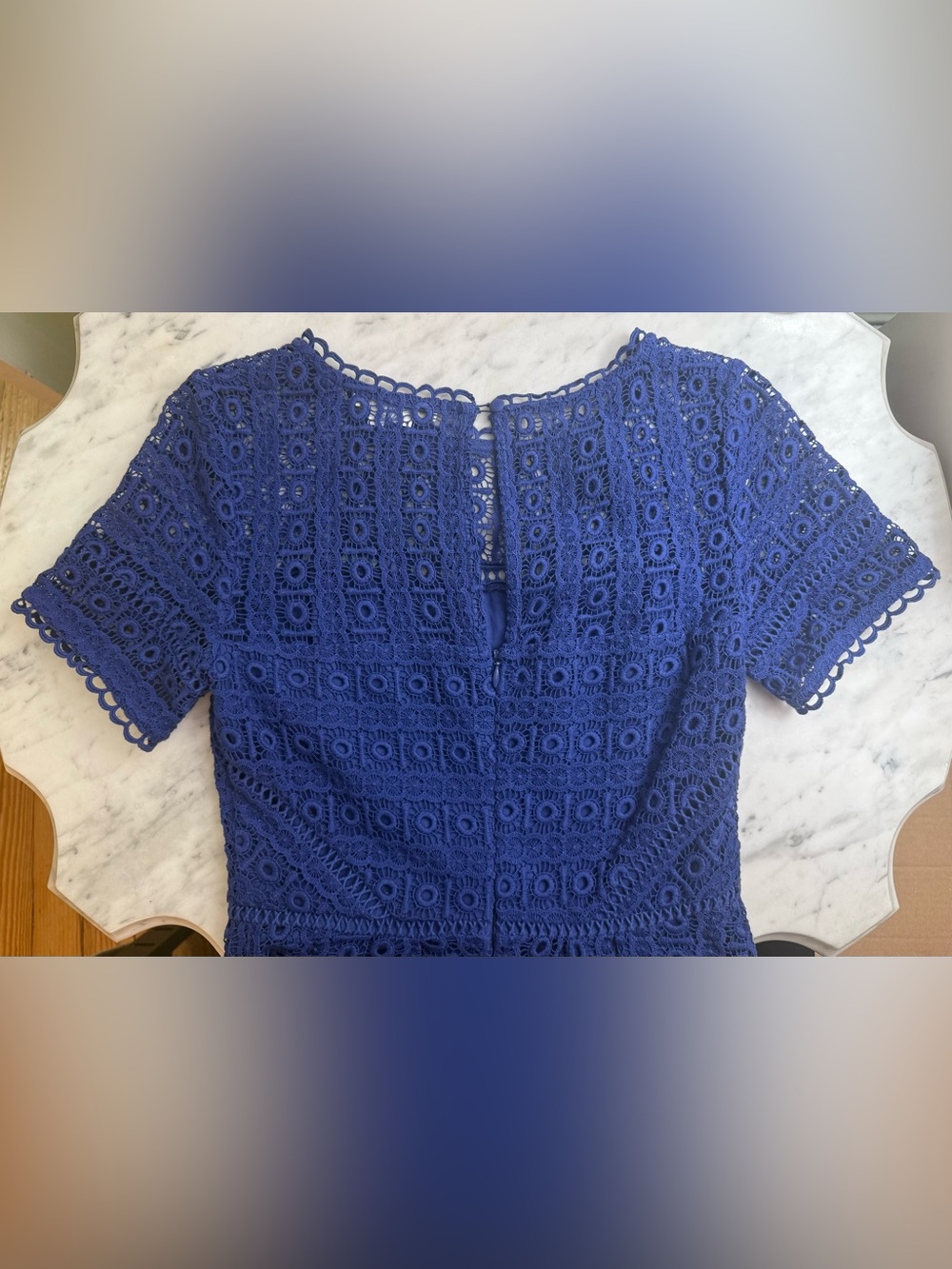 Boden Crochet Lace Cobalt Blue Midi Althea Dress Size 2 NWOT (#491) - Picture 7 of 9